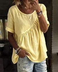 Solid-Color Crew-Neck Short-Sleeve T-Shirt