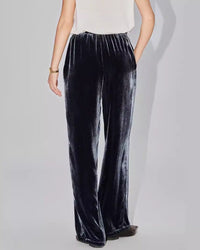 High-Waisted Wide-Leg Silk Velvet Pants