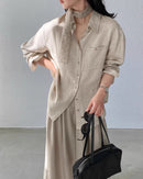 Loose-Fit Linen-Blend Button-Down Shirt
