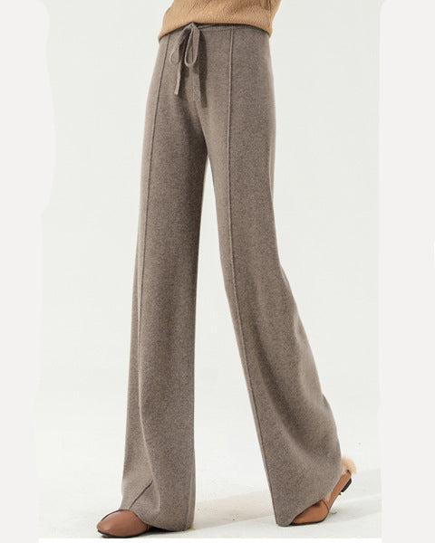 Merino Wool Knitted Wide-Leg Pants