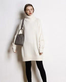 Cashmere Mid-Length Loose-Fitting Turtleneck Sweater