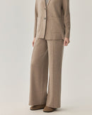 Wool Straight Leg Casual Trousers