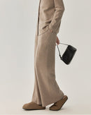 Wool Straight Leg Casual Trousers