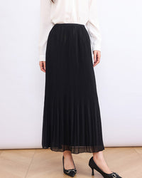 High-Waisted Comfortable Pleated Midi Skirt