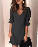 V-Neck Casual Versatile Dress