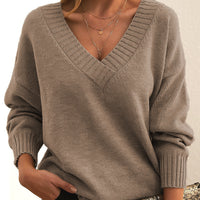 Loose V-Neck Versatile Knit Sweater