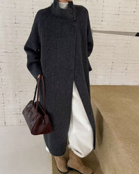 Long Stand-Up Collar Double-Faced Wool Coat