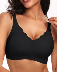 Scallop-Neck Wireless Seamless Bra