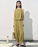Sleeveless Loose-Fit Crew Neck Tank Top