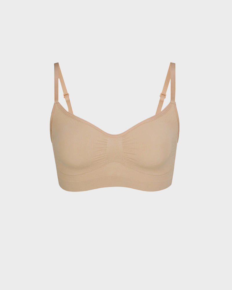 Front-Ruched V-Neck Wireless Bralette