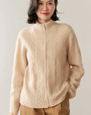 Cashmere Zipper Knit Coat