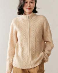 Cashmere Zipper Knit Coat