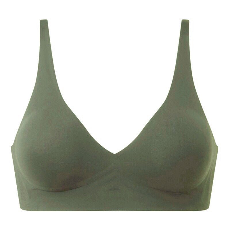 V-neck seamless rimless bra