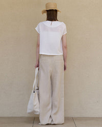 Loose Linen Straight-Leg Pants