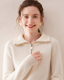 Half-Zip Thick Cashmere Wool Sweater