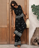 Retro-Style Geometric Print Two-Piece Set