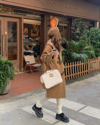 Sheep Wool Hooded Duffle Coat