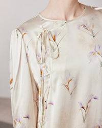 Loose-Fit Straight-Cut Printed Silk Dress