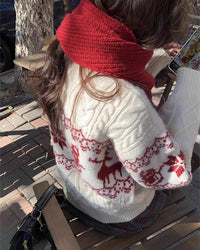 Christmas Retro Jacquard Crew Neck Sweater
