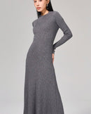 Lace-Up Wool Maxi Dress
