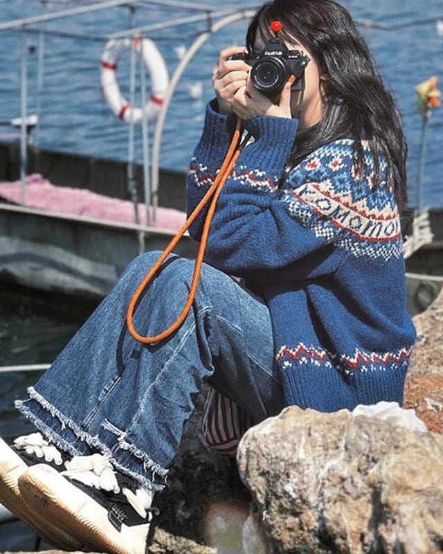 Vintage Jacquard Christmas Cardigan Sweater