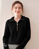 Half-Zip Thick Cashmere Wool Sweater