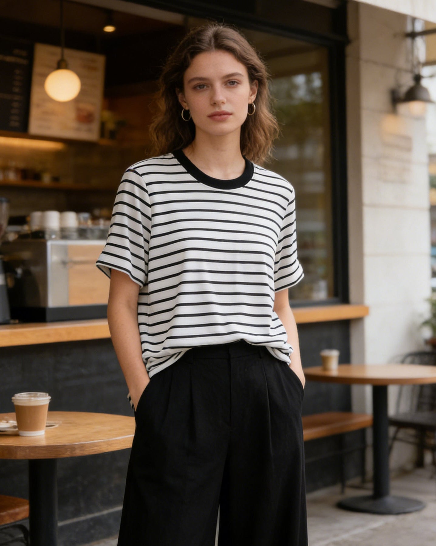 Loose-Fit Striped Crew-NeckT-Shirt