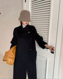 Long Stand-Up Collar Double-Faced Wool Coat