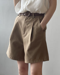 High-Waisted Loose-Fit Suit Shorts