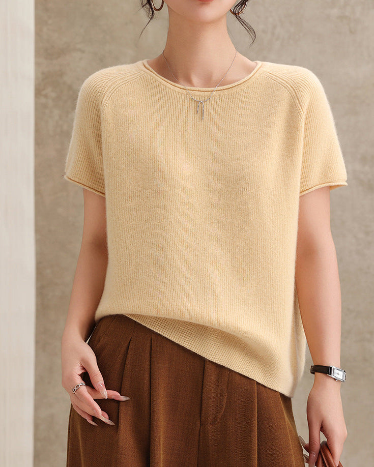 Crew Neck Versatile Casual Knit Sweater
