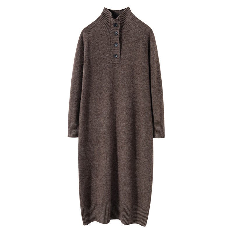 Cashmere Turtleneck Loose-Fitting Casual Dress