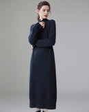 Cashmere Turtleneck Loose-Fitting Casual Dress