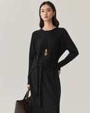 Wool Crew Neck Knit Dress