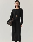 Wool Crew Neck Knit Dress