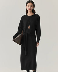 Wool Crew Neck Knit Dress