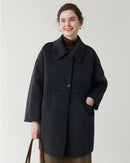 Mid-Length Pure Wool Coat