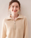 Half-Zip Thick Cashmere Wool Sweater