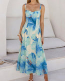Floral Print Spaghetti-Strap Dress
