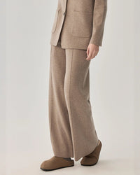 Wool Straight Leg Casual Trousers