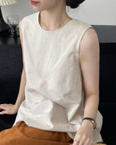 Loose Sleeveless Back-Knotted Vest