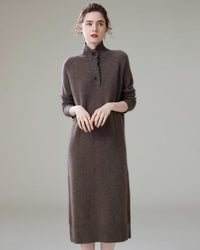Cashmere Turtleneck Loose-Fitting Casual Dress