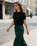 Crew Neck Solid-Color Loose-FitT-Shirt