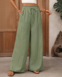 Elastic Waist Casual Wide-Leg Pants