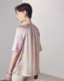 Loose-Fitting Breathable Satin Silk T-Shirt