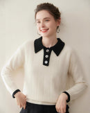 Soft And Skin-Friendly Cashmere Polo Collar Sweater