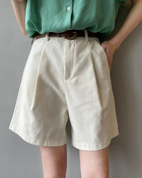 High-Waisted Loose-Fit Suit Shorts
