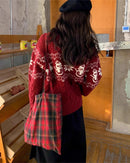 Christmas Retro Jacquard Crew Neck Sweater