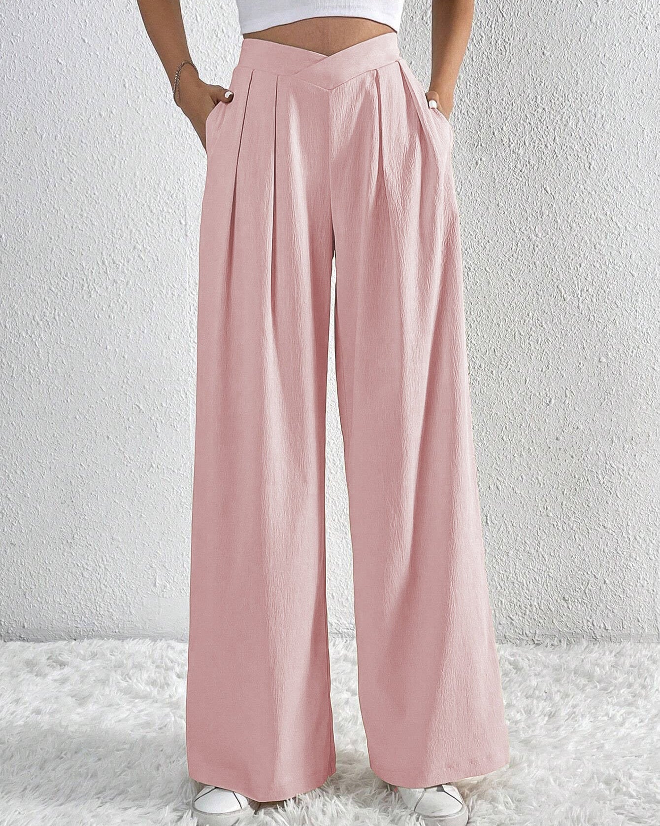 Pleated Casual Loose Wide-Leg Pants