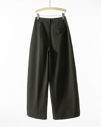 High-Waisted Wide-Leg Casual Trousers