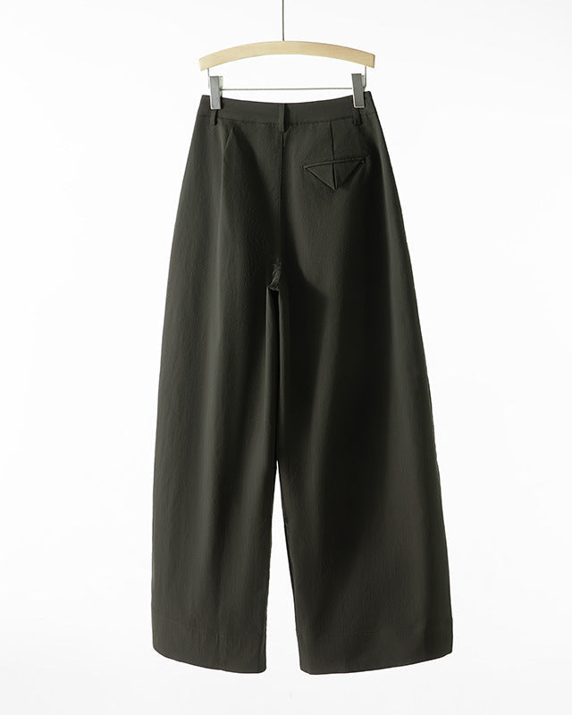 High-Waisted Wide-Leg Casual Trousers